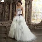 Свадебное платье, модель 2018 года, оригинальная блестящая Кружевная аппликация, свадебное платье со шнуровкой и бисером