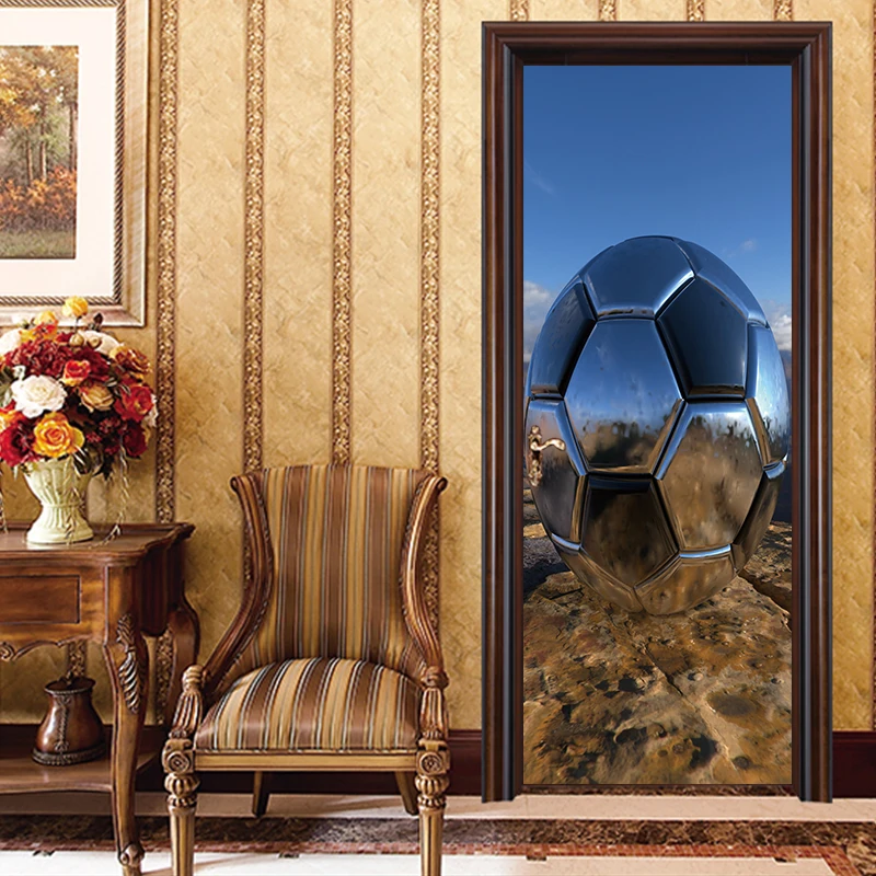 Креативная яркая железная наклейка в виде футбольной двери наклейки на стену для