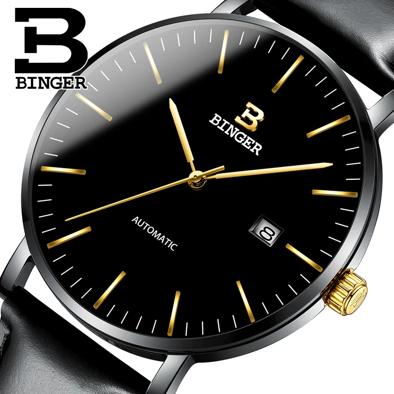 Switzerland BINGER мужские часы роскошные Брендовые Часы Sapphire Japan NH35A механические reloj hombre