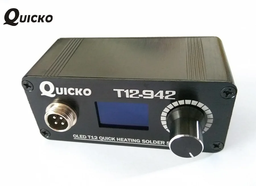 QUICKO мини T12 STC OLED цифровая паяльная станция 942 электронный soder Утюг с 9501 ручкой Мощность adpater 24V3A сварочные инструменты