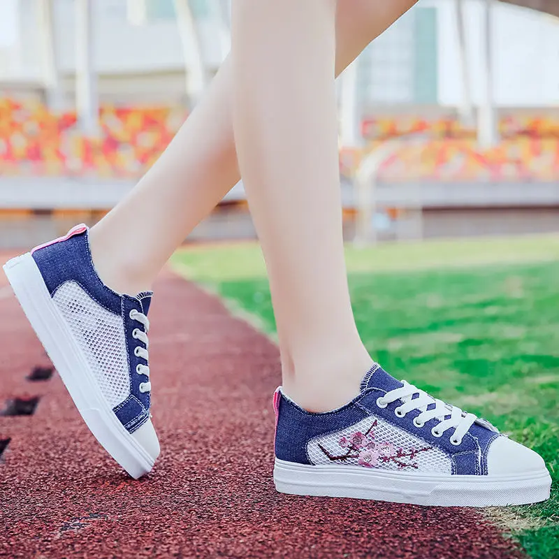Net shoes female summer mesh breathable canvas women's student casual sports | Обувь