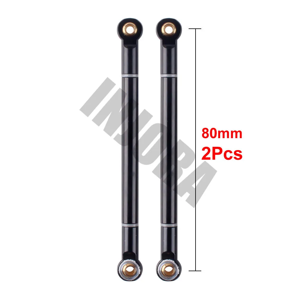 80MM Black 2 шт. RC автомобиль 70 80 90 100 110 120 130 мм красный/черный алюминиевый сплав стержень для 1/10 RC Гусеничный осевой SCX10 D90 Запчасти для обновления - Цвет: 80MM Black