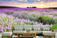 3d wallpaper custom mural lavender flower garden sunset background living room home decor photo wallpaper for walls 3 d