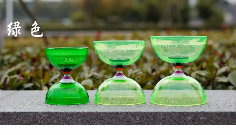 Большой L# YOYO 3 подшипник Diabolo набор металлических палочки для головы прозрачный синий, фиолетовый, зеленый красный мешок kongzhu