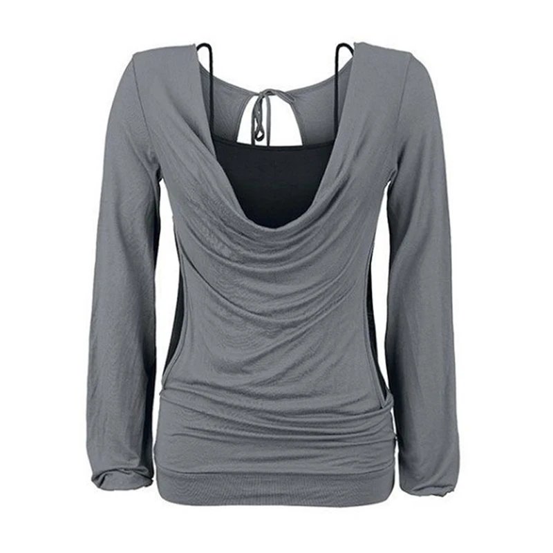 Новейший дизайн женская футболка осень весна два предмета с длинным рукавом