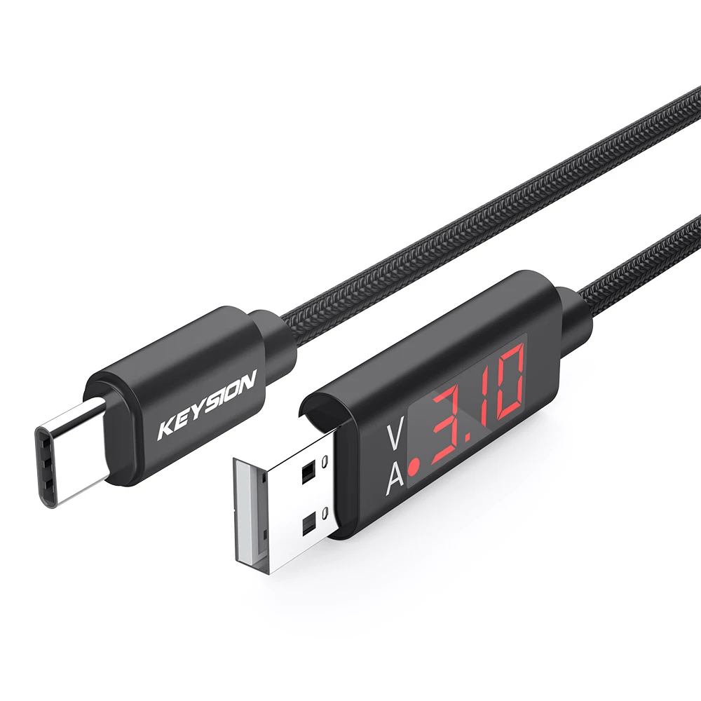 KEYSION usb type-C кабель для Xiaomi Redmi Note 8 K20 USB C кабель для samsung S9 A50 провод для быстрого заряда мобильного телефона зарядный шнур - Цвет: Черный