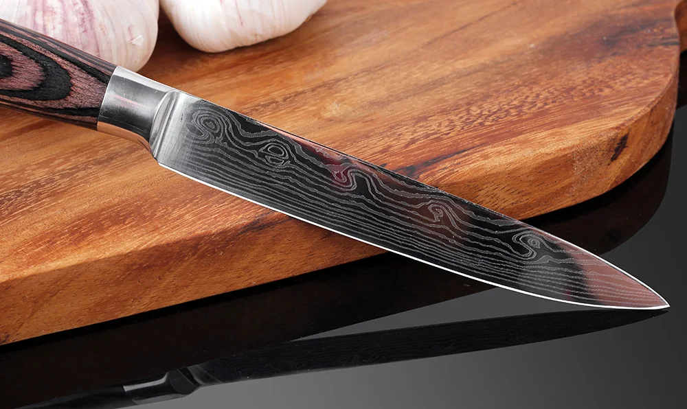 XITUO 5&quot Inch Utility Knives Japanese Damascus Pattern Stainless Steel Chef Knife Paring Slicing Sushi Fish Boning Kitchen Tool | Дом и