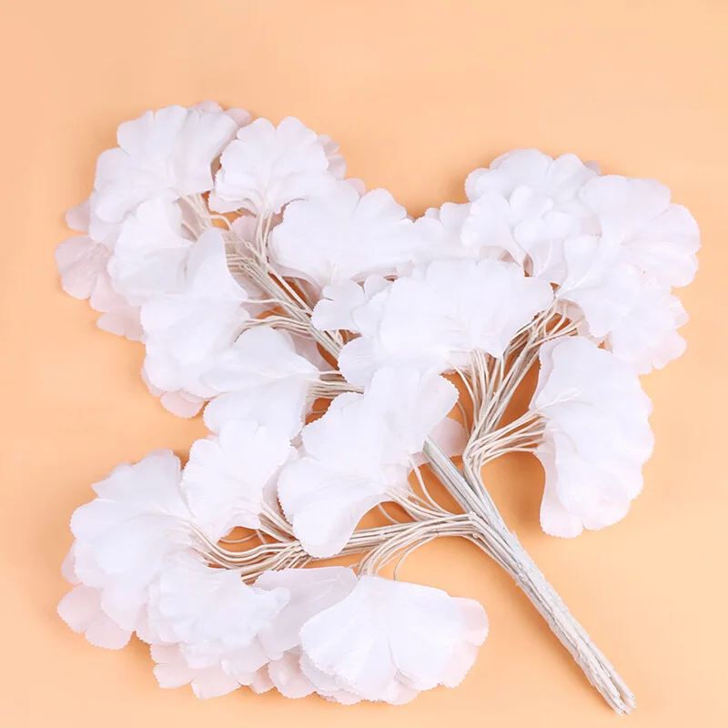 Новинка искусственные зеленые листья Ginkgo Biloba 12 шт./компл. растения для свадебной