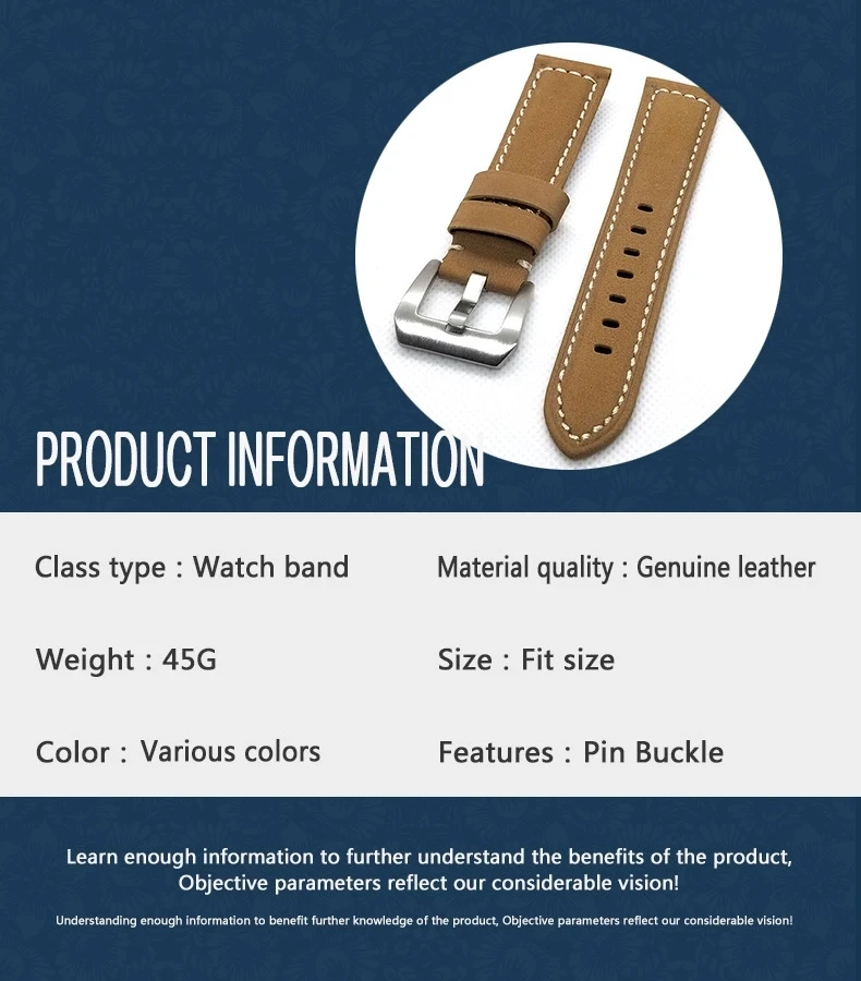 Ручной работы Водонепроницаемый кожаный ремешок для наручных часов мужчин и
