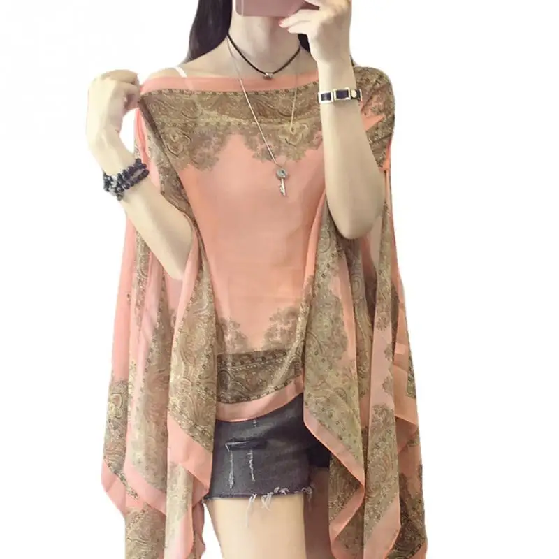 

2019 spring and summer new sun protection clothing women's long section thin coat Korean version of the tide long-sleeved chiffo
