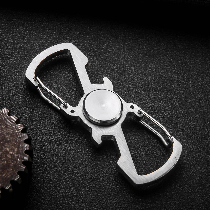 Key Fidget Spinner Hand Spinner Metal EDC Multifunction Outdoor Stainless Steel Opener Climbing Key Buckle Handspinner Toy SL449 enlarge