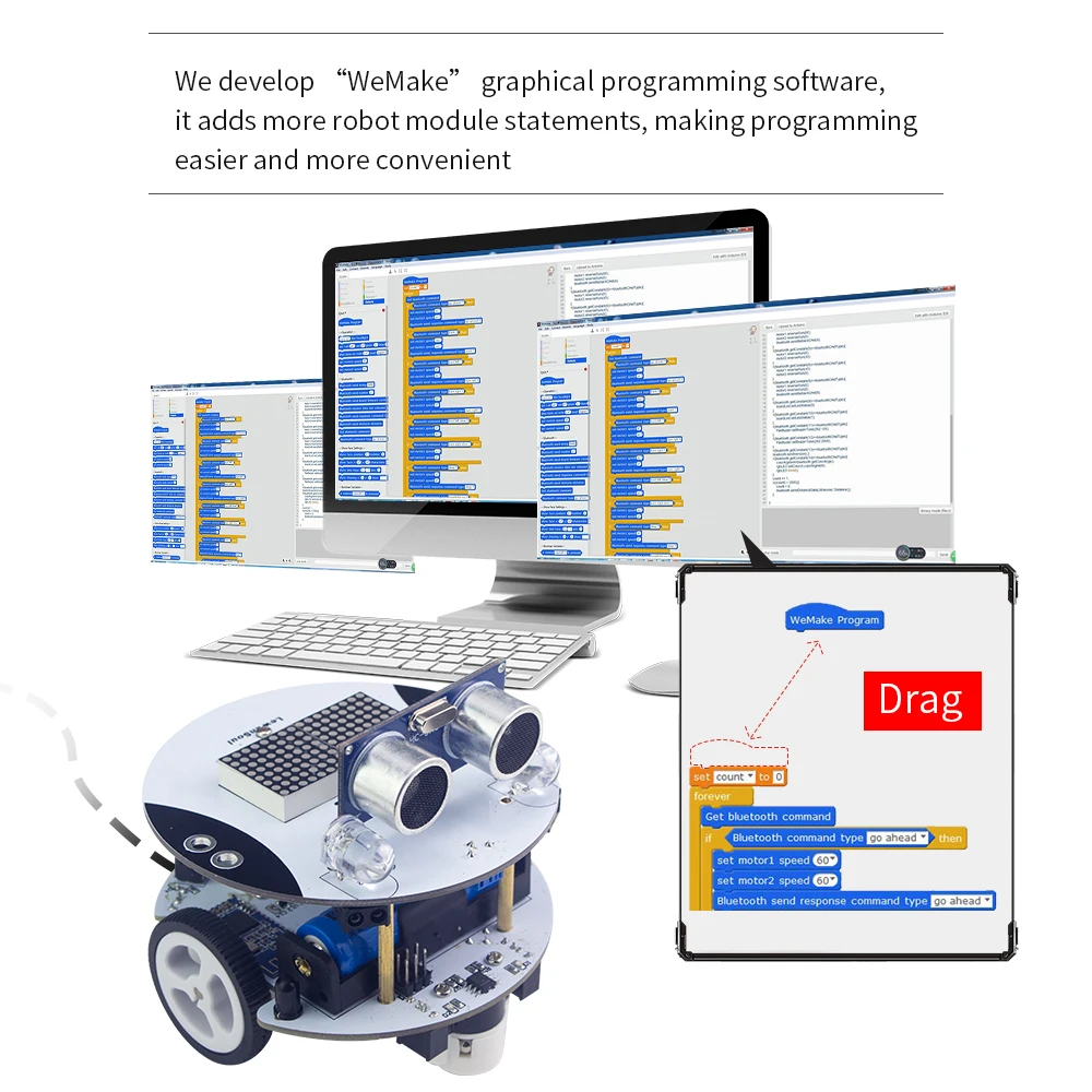 Робот Arduino скретч DIY Qbot Программирование интеллектуального пульта