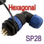 SP28 прямой водонепроницаемый разъем 2 pin-код 3/4/5/6/7/9/10/12/14/16/19/22/24/26Pin IP68 Резьбовая розетка