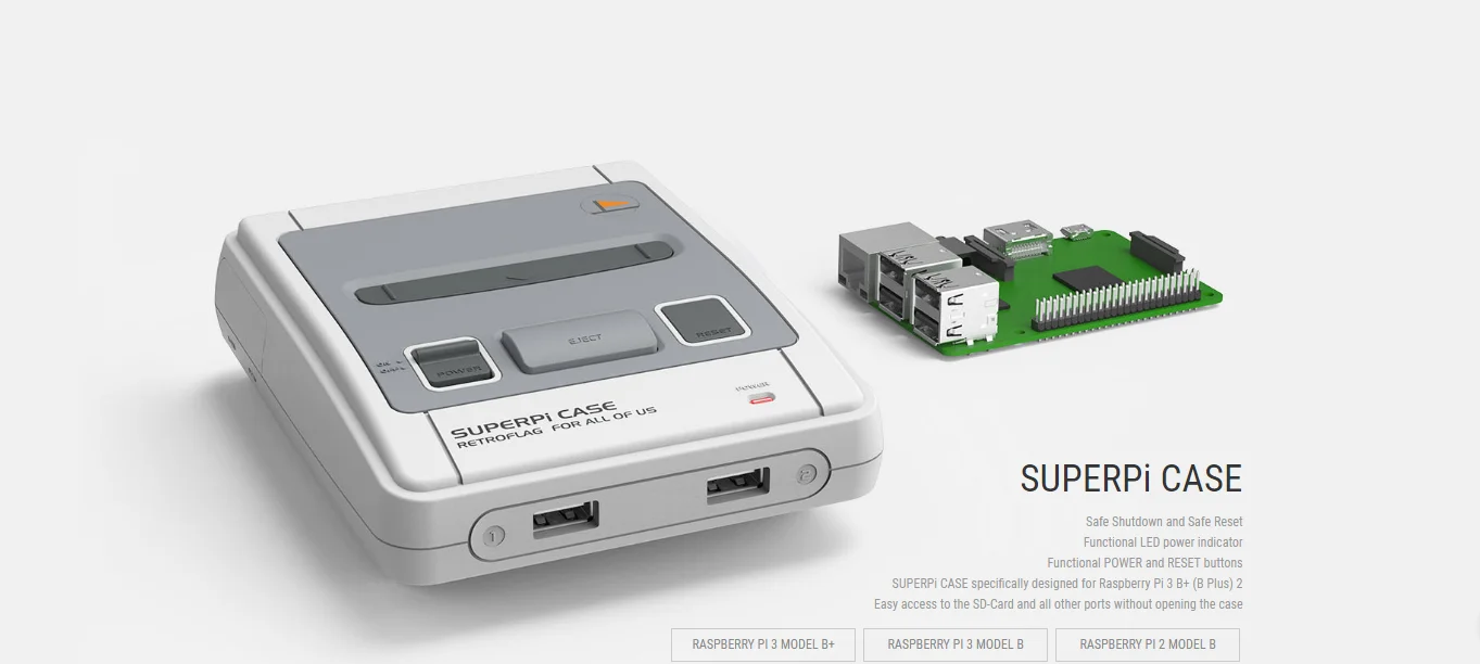 Чехол Retroflag SUPERPi-J NESPi чехол с дополнительным usb-контроллером для Raspberry Pi 3B Plus/3B+/3B/2B