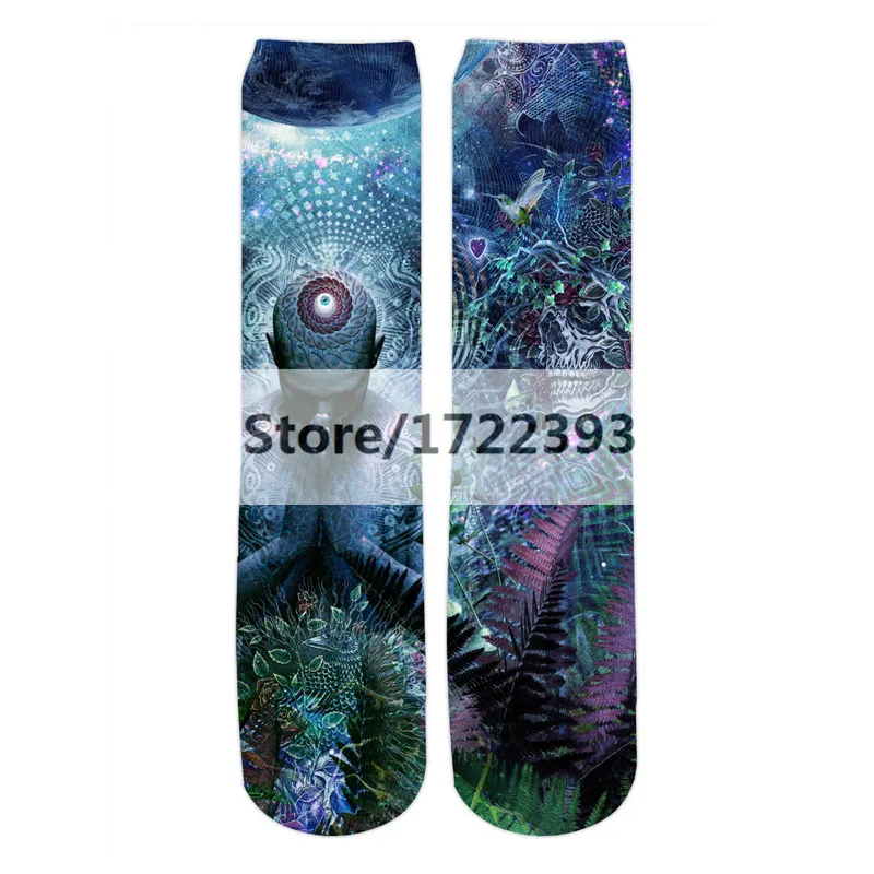 color as picture PLstar Cosmos, новинка, модные мужские носки с 3d принтом аниме, повседневные толстые носки, Рик и Морти/Токийский Гуль/Цельные хлопковые носки - Цвет: color as picture