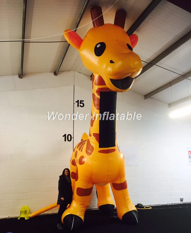 

2018 New arrival 6mH outdoor giant inflatable giraffe large animal model for promotion