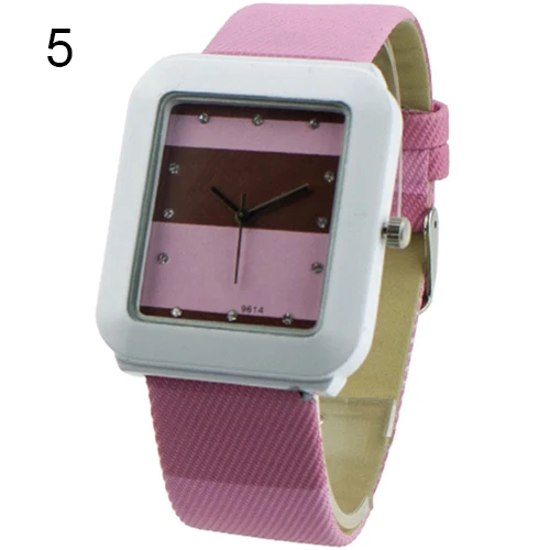 

2016 New Fashion Leather Strap Quartz Crystal Women Ladies Girls Wrist Watch Square Dial 3 Candy ColorBirthdays Gifts 8HZN