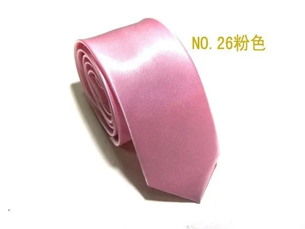 26 Галстук для мужчин wo мужской тонкий галстук Одноцветный галстук из полиэстера узкий галстук вечерние галстуки модные мужские галстуки camisas mujer - Цвет: 26