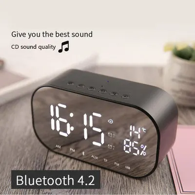 YAyusi bluetooth-динамик для душа мини портативный компьютер колонки с будильником дисплей fm радио спальня динамик