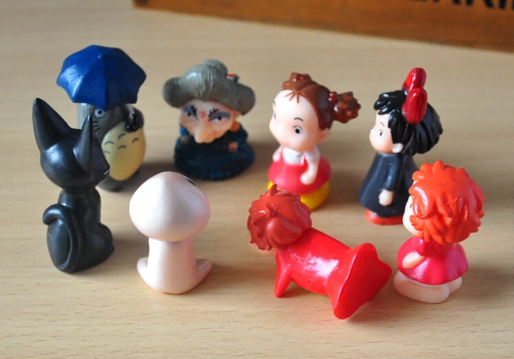 8 шт./лот 5 см Хаяо Миядзаки Аниме Тоторо понио кикикис ПВХ модель игрушки