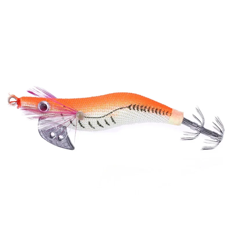 

1pc Hard Fishing Lure Squid Jigs Hook 2.0# isca artificial Cuttlefish Bait Octopus Wood Shrimp Lure pesca fishing tackle