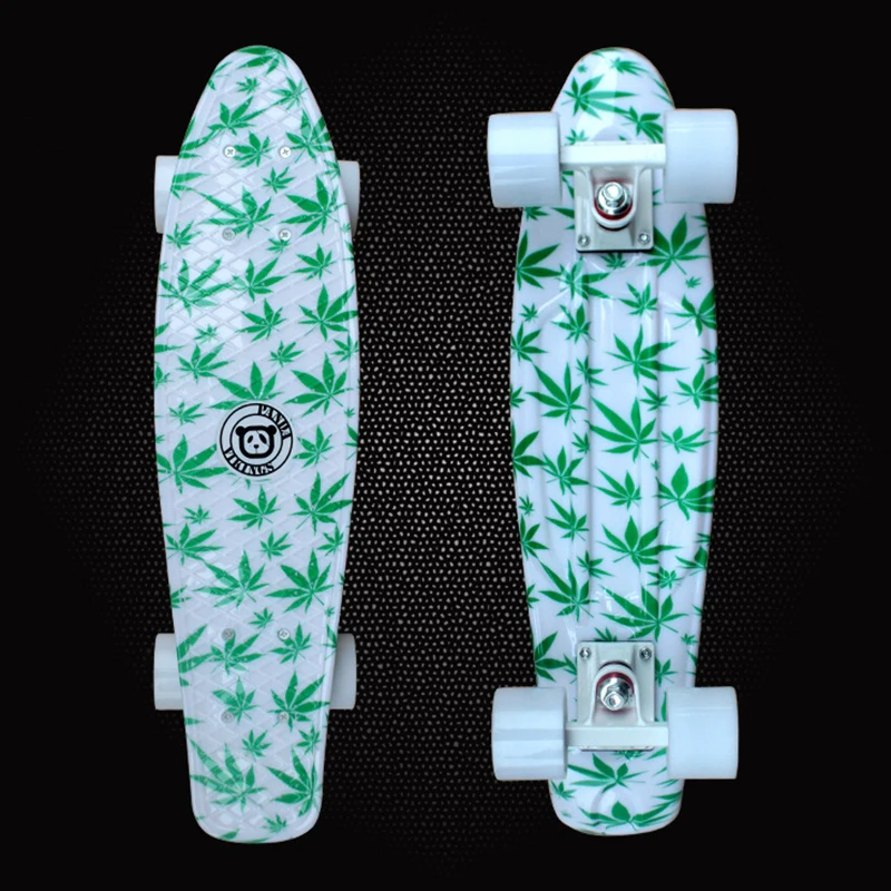 Мини скейтборд с принтом зебры пластиковая длинная доска в стиле ретро 22 дюйма PN04