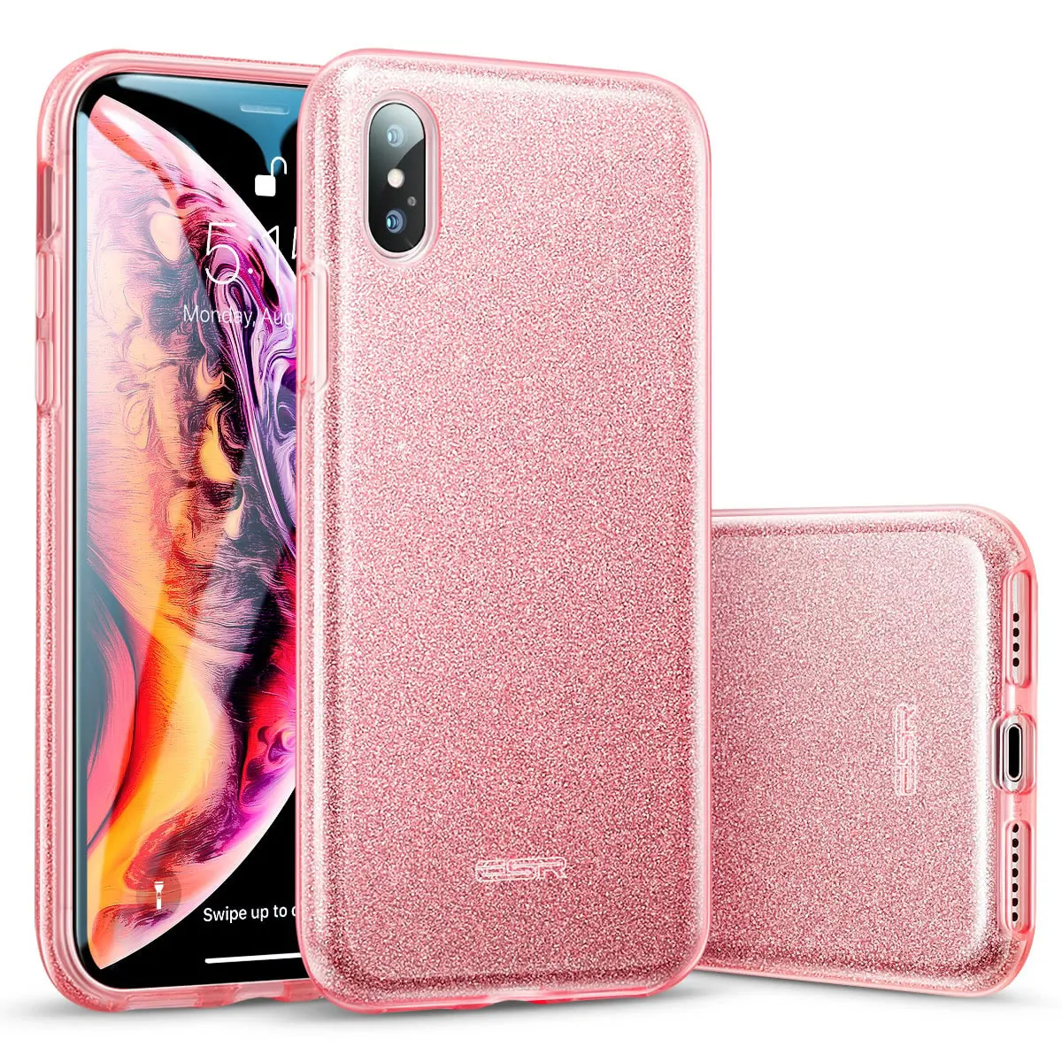 ESR чехол для iPhone X XS XR XS Max Роскошная задняя крышка Блестящий защитный бампер чехол с блестками для iPhone 7 8 Plus Fundas
