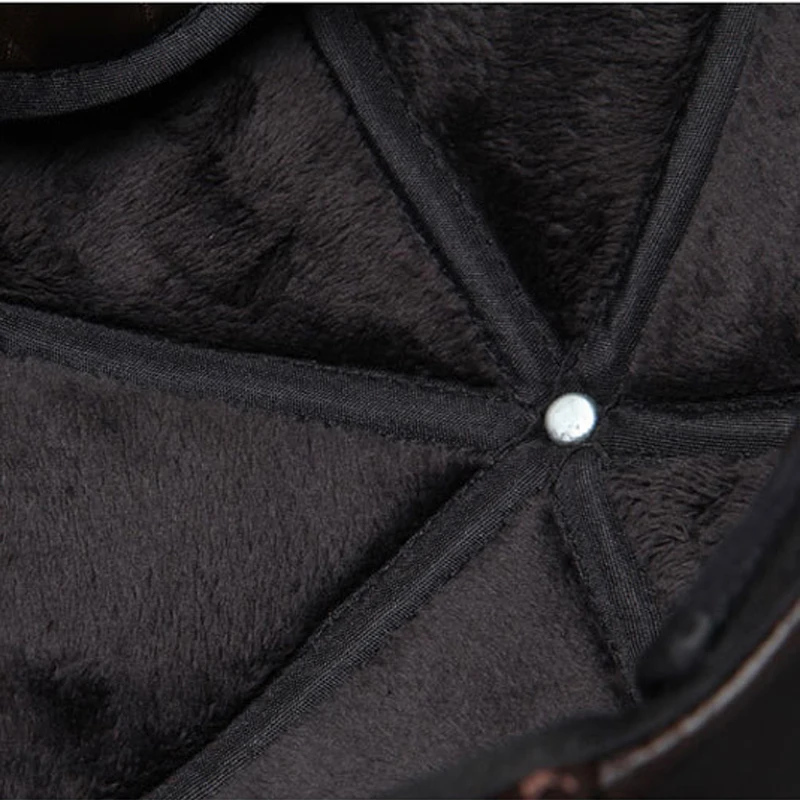 

Wholesale Svadilfari 2018 100% Top Quality Cowhide Cap New spring autumn Fashion Leather Hat keep Ears Warm Men Women