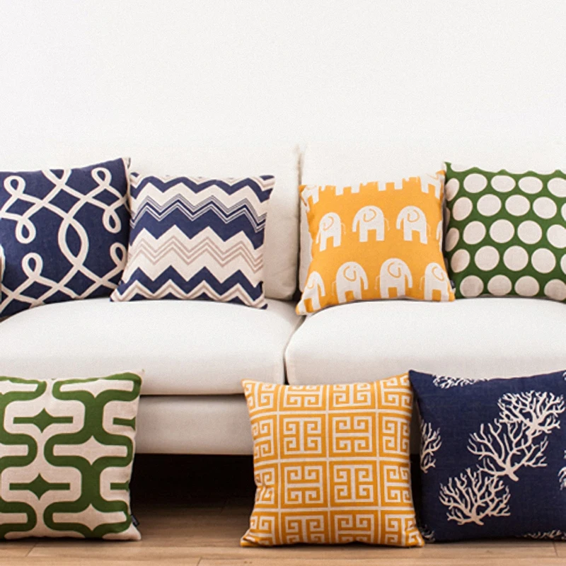 Анкерная Подушка Чехол из хлопка и льна морской Кит наволочка для подушки чехол