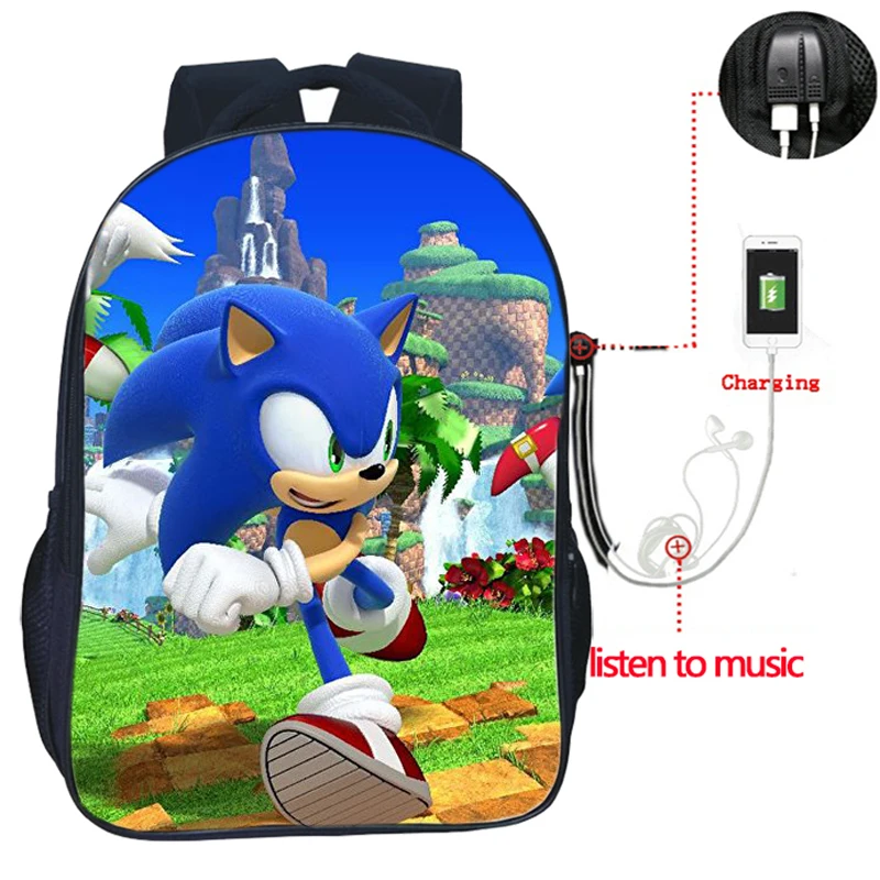 Sonic зубная щётка USB заряд рюкзак для учеников, мальчиков и девочек сумки модные школьные сумки для подростков повседневные Для мужчин Для женщин подростков распылитель ранцевого типа для с - Цвет: 9
