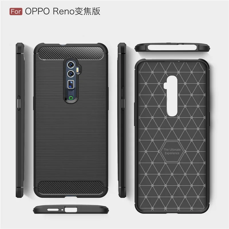 Чехол для телефона из углеродного волокна OPPO Reno 10X Zoom чехол мягкого ТПУ задняя