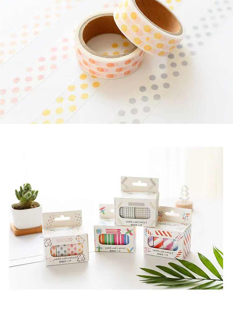 10 Pes/комплект крепящееся Украшение DIY Ручная-книга декоративный скотч Washi Стикеры 15 мм х 5 м Длина