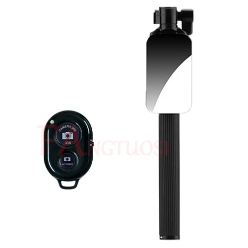 FANGTUOSI беспроводной Bluetooth селфи палка ручной выдвижной монопод с зеркалом затвора дистанционного мини штатив для iPhone - Цвет: black