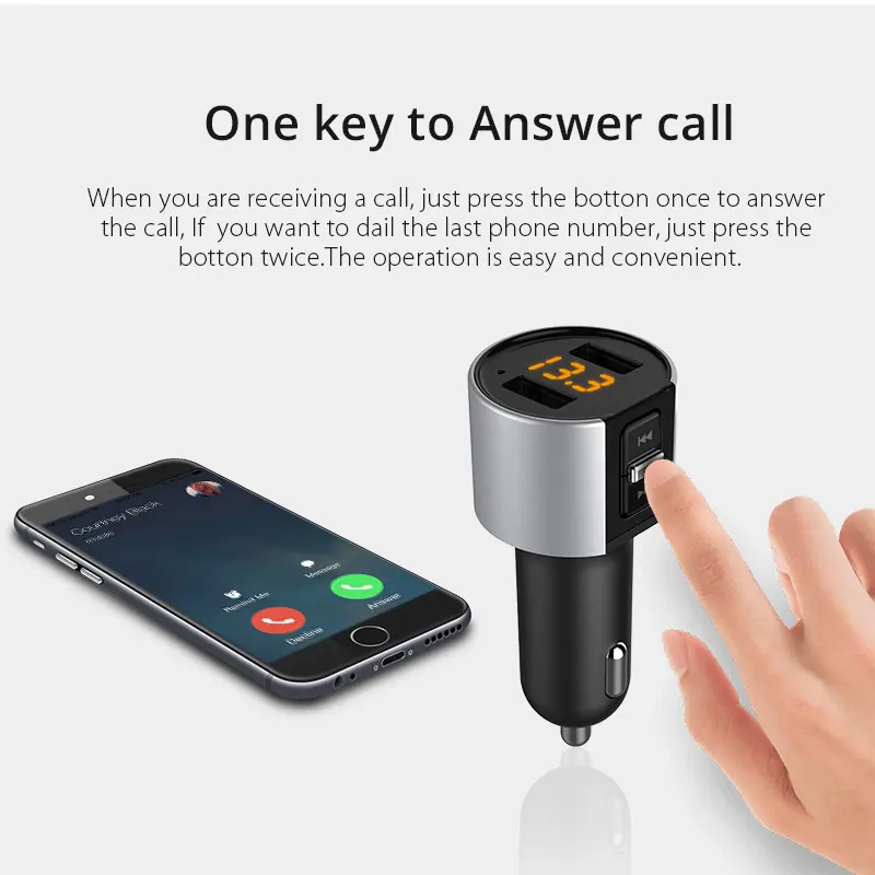 Автомобильный Bluetooth fm передатчик VANJEW C26 5 В/3 4 А два порта USB зарядное устройство u