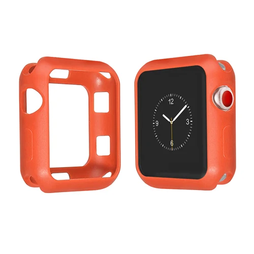 orange Чехол для Apple Watch, чехол 42 мм, 38 мм, iWatch, ремешок, цветное покрытие, защитный чехол для Apple watch 3, 2, 1, аксессуары для часов - Цвет ремешка: orange