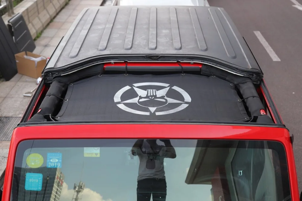 CarCarHome крыше зонт Anti UV лучей доказательство сеточку нейлон снаружи для Jeep Wrangler jk 2/4 двери 2007- 17