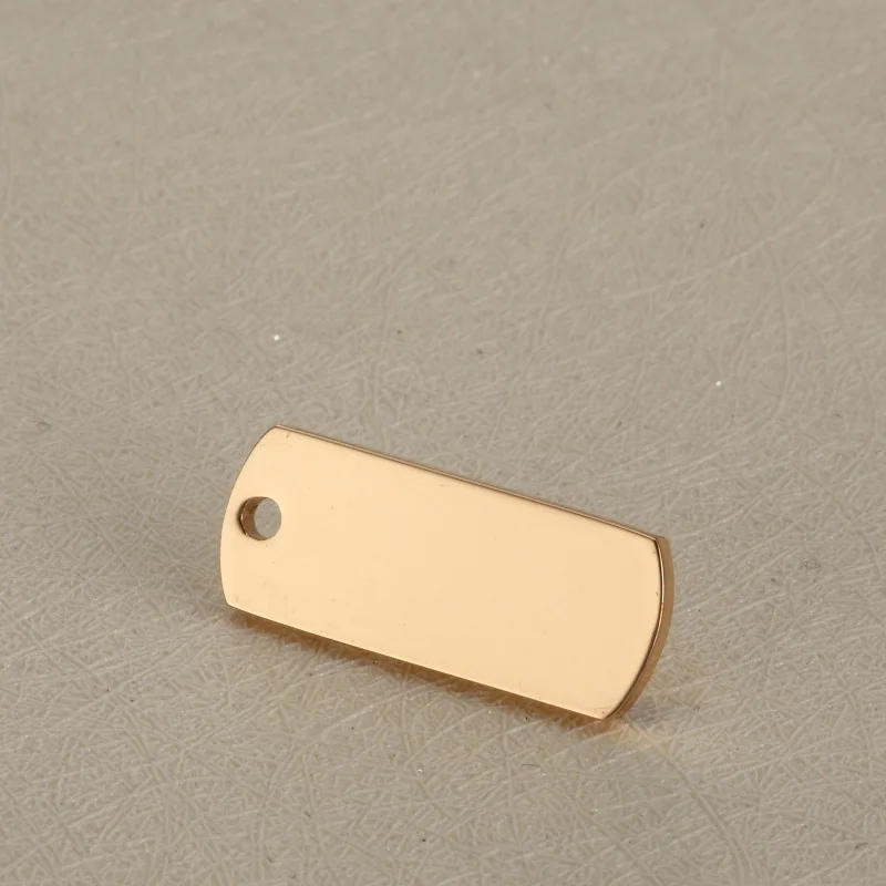 

Stainless Steel Blank Rectangular Pendant Gold Color Charms DIY Accessories For Handmade Customized Jewelry Can Engrave LOGO