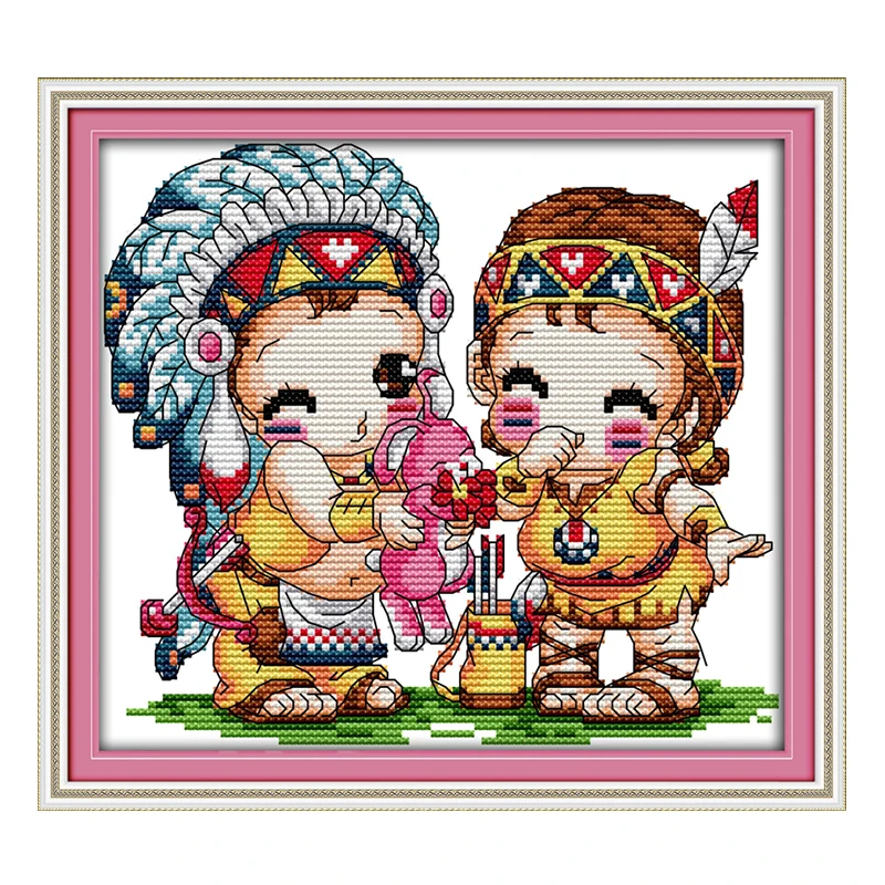 JoySunday count crossstitch life индийские влюбленные Романтика Любовь DMC14CT11CT хлопок рукоделие