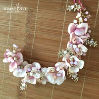 charming pink fabric flower headband girls birthday party headpiece hair accessories wedding pageant prom hairband jewelry