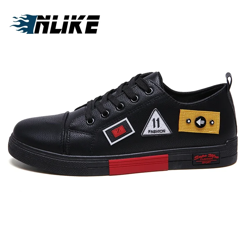 INLIKE PU Leather Lace Up Fashion Sneakers Board Shoes Spring/Autumn Breathable Men Designer for |