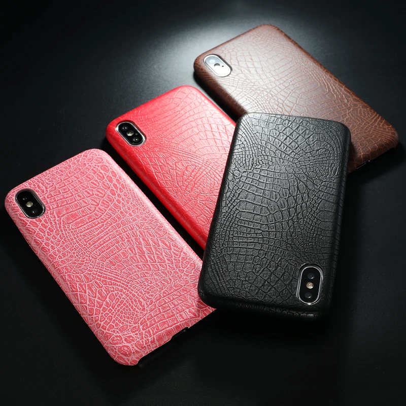 PU Leather Pattern Phone Case for iphone 7 8 6 6s plus Crocodile Skin Soft Back Cover For X xs max XR |