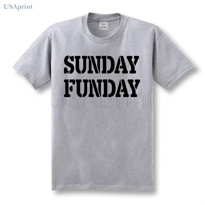 USAprint Новая мода Для мужчин Sunday Funday футболка с буквенным принтом Slim fit летняя 100