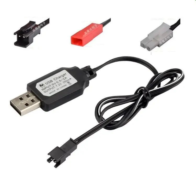 USB charger with SM/JST/TAMIYA Plug for 3.6V 4.8V 6.0V 7.2V 9.6V Ni-CD/Ni-MH rechargeable battery 2pcs