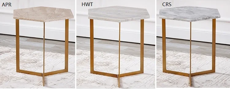 

47cm(18") High Hexagon Marble Coffee Table PACK 3pcs