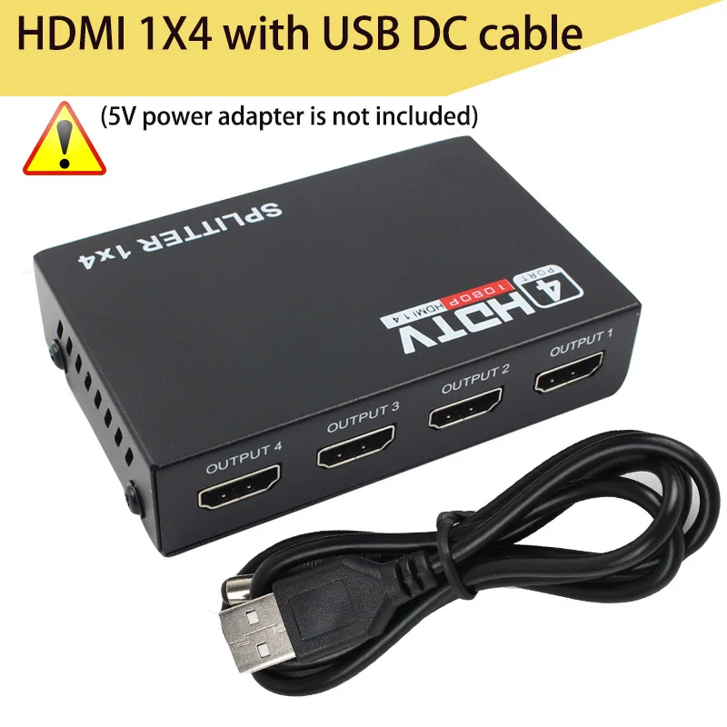 1080P HDMI 1X4 HDMI разветвитель 4K HDMI 1X2/4 HDMI 1 in 4 out 4K 1080P для STB DVD PC ноутбука PS4 HDTV проектора - Цвет: 1080P HDMI 1X4
