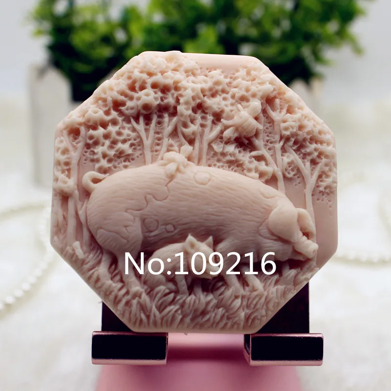 Продукт! 1 шт. китайская свинья зодиака(zx352) Пищевая силиконовая форма для мыла ручной работы DIY