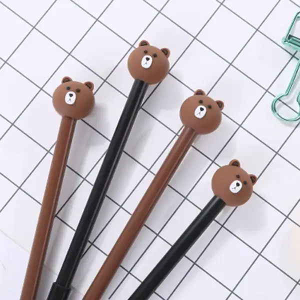 1pcs random 1 шт., креативная нейтральная ручка фламинго, 0,5 мм, Черная гелевая ручка, инструмент для письма для студентов, детей, школьные принадлежности, канцелярские принадлежности, подарки оптом - Цвет: 1pcs random