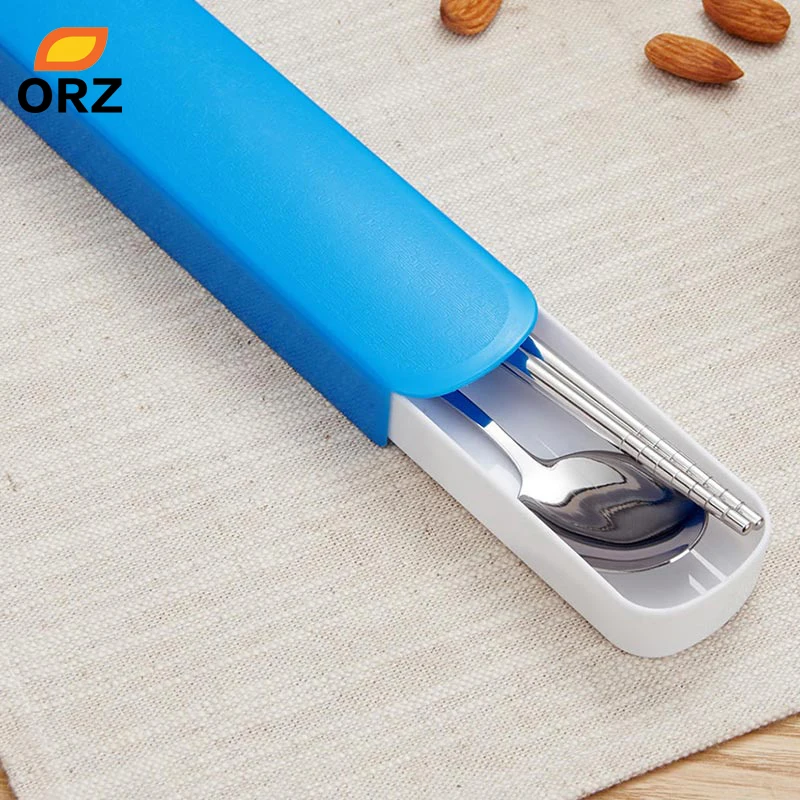 ORZ набор посуды с коробкой портативная ложка из нержавеющей стали и палочки для