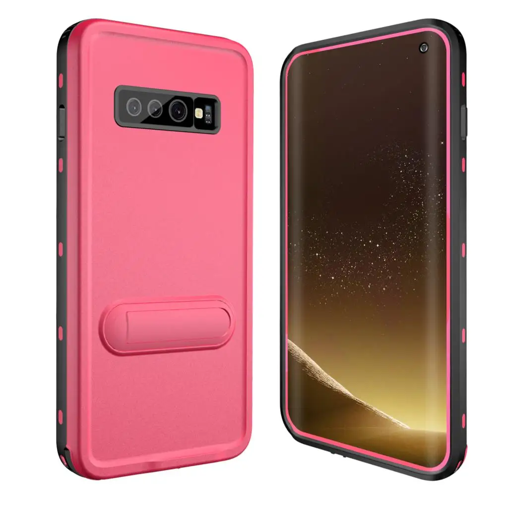 Розовый IP68 Водонепроницаемый чехол для телефона для samsung S8 S9 S10 Plus Чехол для плавания под водой чехол s для samsung Galaxy Note 9 10 Plus подставки - Цвет: Розовый