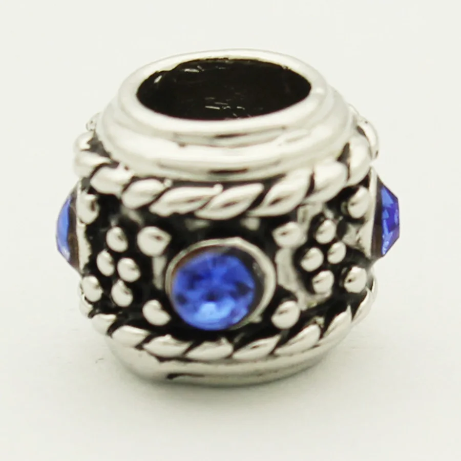 Слайдер очаровательные брендовые Роскошные синие классические бусины шармы для